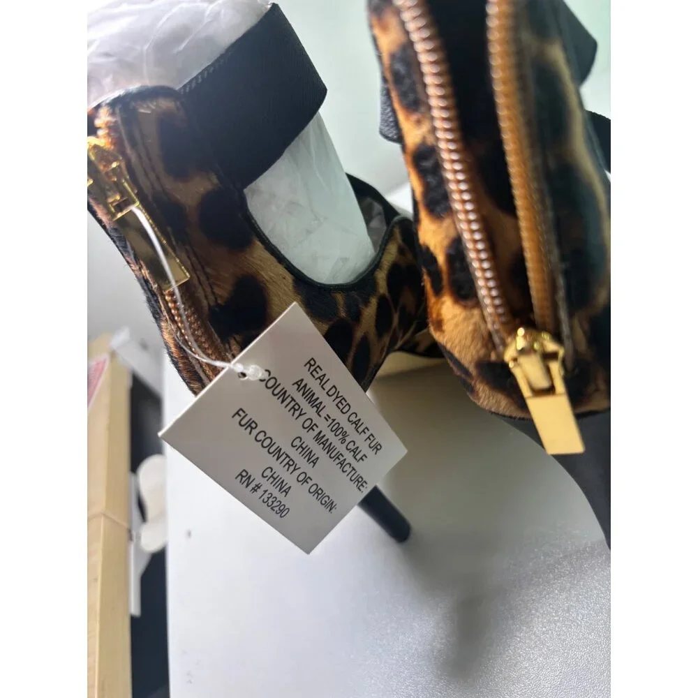 Rachel Zoe 'Jade' Leopard Print Calf Hair Stiletto Heels - Size 6 NIB - Picture 6 of 15